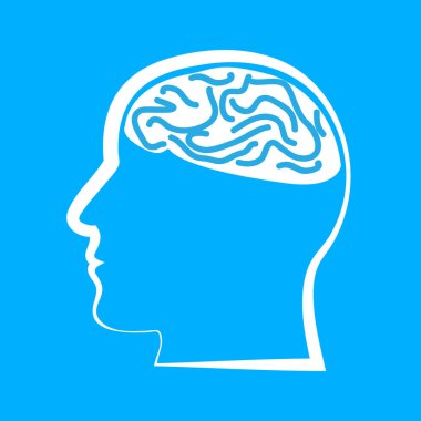 Bir güzel basit ampul tasarım fikir mavi bir daire içinde bir kavram olarak