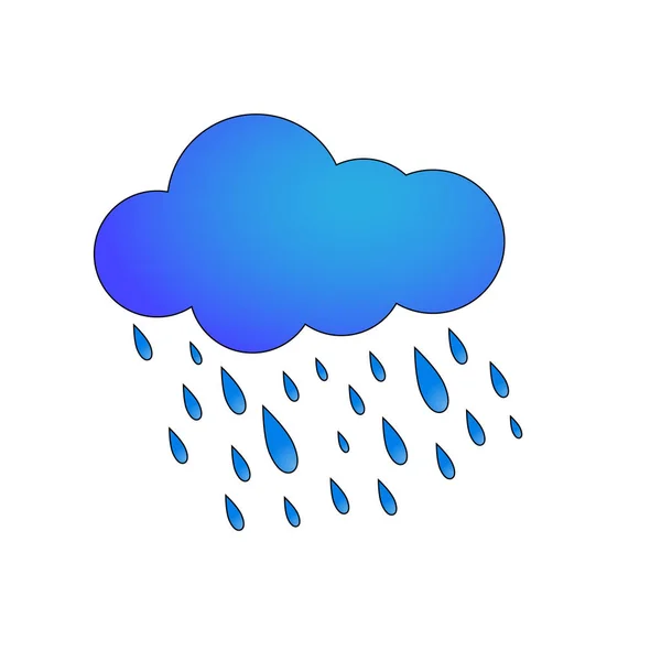 白い背景の上の雨で暗い雲の素敵なデザイン — ストックベクタ