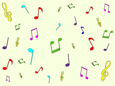 Müzik notaları çeşitli harika bir sade tasarım