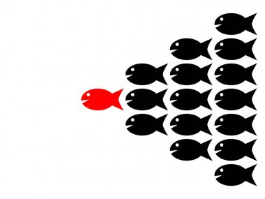 Basit ve güzel balıklar oluşturulan liderlik kavramı