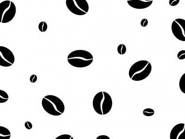 Muhteşem ve basit bir tasarım arka plan kahve çekirdekleri siluetleri