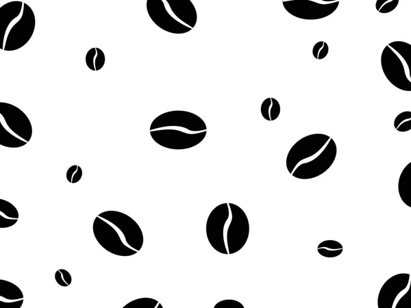 壮大なシンプルな設計の背景のコーヒー豆シルエット — ストックベクタ