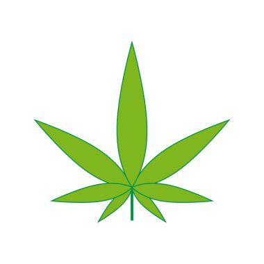 Beyaz arkaplanda izole edilmiş kenevir yaprağı resimleme