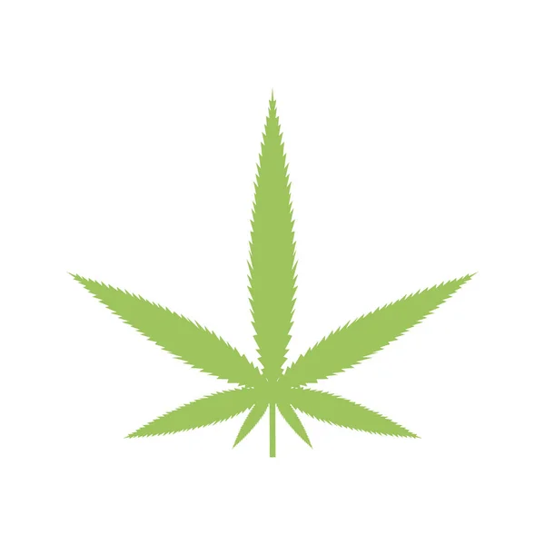 Ilustración Del Icono Hoja Cannabis Aislada Fondo Blanco — Vector de stock