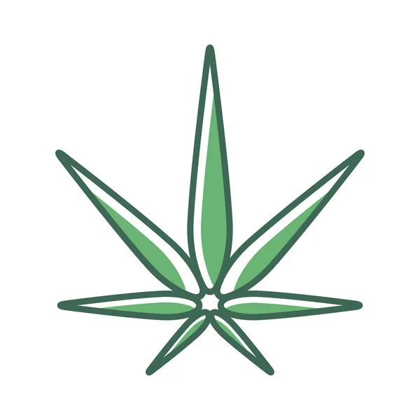 Ilustración Del Icono Hoja Cannabis Aislada Fondo Blanco — Vector de stock