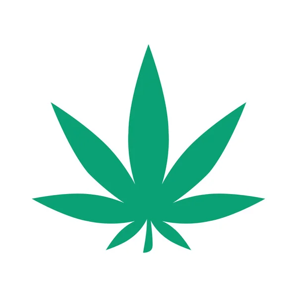 Cannabis Blad Pictogram Illustratie Geïsoleerd Witte Achtergrond — Stockvector