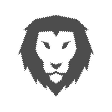 Aslan başı ikon vektör çizimi beyaz arkaplanda izole