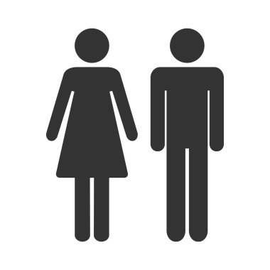 Tuvalet ikonu adam ve kadın. Wc vektör illüstrasyonu.