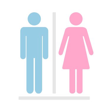 Tuvalet ikonu adam ve kadın. Wc vektör illüstrasyonu.