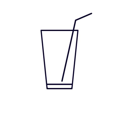 Beyaz arka planda izole su bardağı simgesi