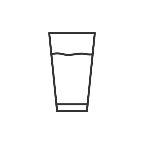 Icône Verre Eau Isolée Sur Fond Blanc — Image vectorielle