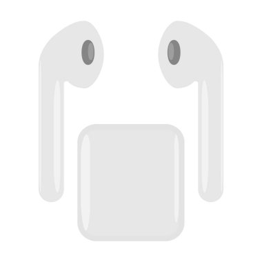 Bluetooth kulaklıklar vektör çizimi izole edildi