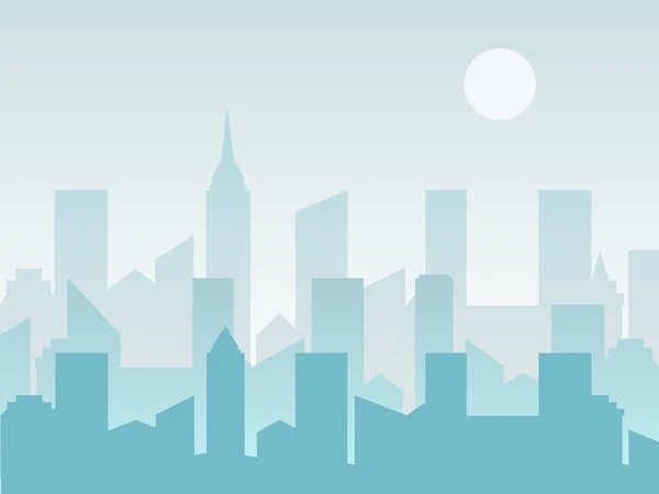 Ciudad Skyline Vector Ilustración Paisaje Urbano Estilo Plano — Vector de stock