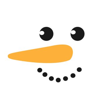 Beyaz arkaplanda izole edilmiş Noel Kardan Adam ikonu vektör çizimi