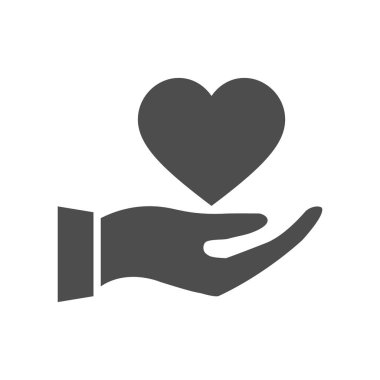 Kalp vektör simgesi. Beyaz arkaplanda izole edilmiş vektör çizgi film düz aşk sembolü