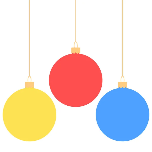 Ensemble Noël Réaliste Boules Icônes Vectorielles Isolées Sur Fond Blanc — Image vectorielle