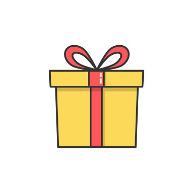 Hediye kutusu, mevcut simgesi beyaz arka plan üzerinde izole