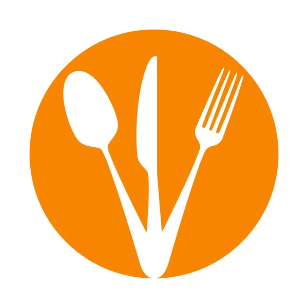 Ikony Gotowania Logo Lud Łyżka Nóż Izolowane Wektor Ilustracji — Wektor stockowy