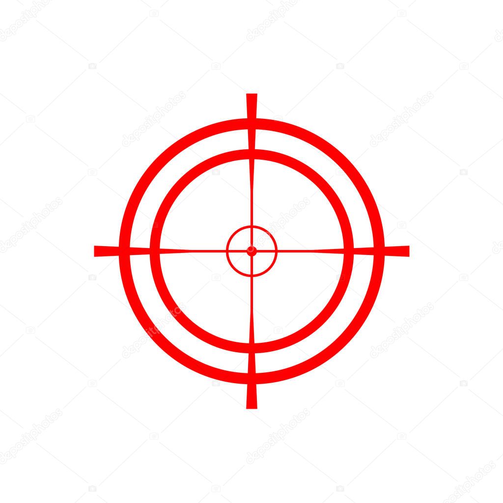 Sniper scope vector isolated on the white background. Target icon illustration, optical sight