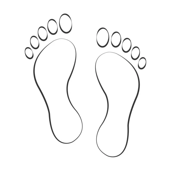 Fußabdruck Vektor Illustration Menschlicher Fußabdruck Symbol Füße Silhouette Isoliert Auf — Stockvektor