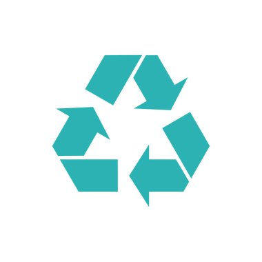 Simge vektörünü geri dönüştür. Tarz düz bir semboldür. Beyaz arkaplanda izole edilmiş geri dönüşüm sembolü çizimi