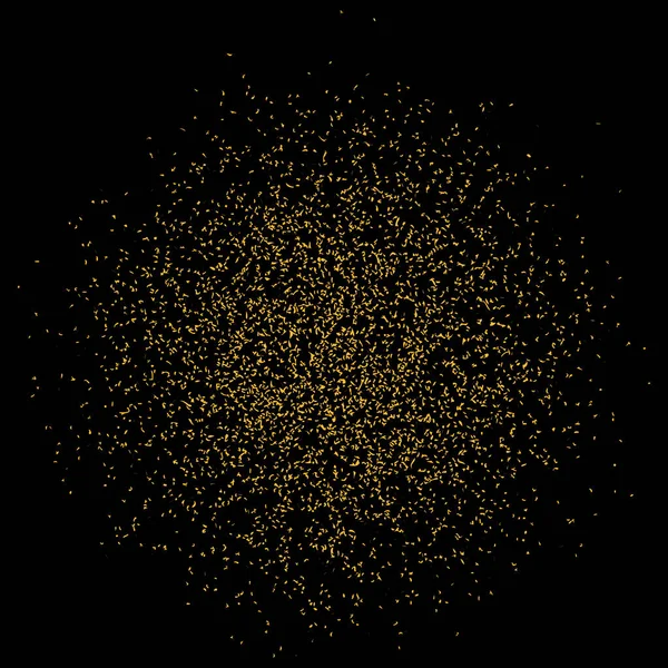 Şeffaf siyah arka planda altın parıltı. Düşen parlak altın konfeti. Noel ya da Yeni Yıl Partisi İçin Parlayan Işık Efekti.