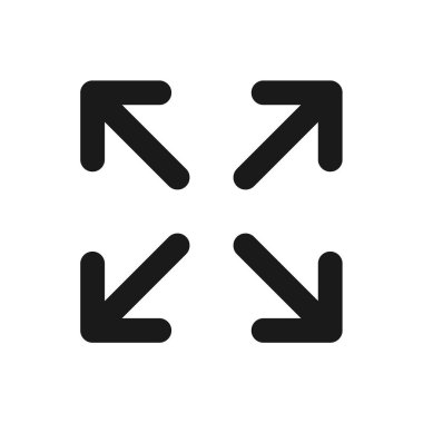 Full screen flat icon, arrows square, vector illustration isolated