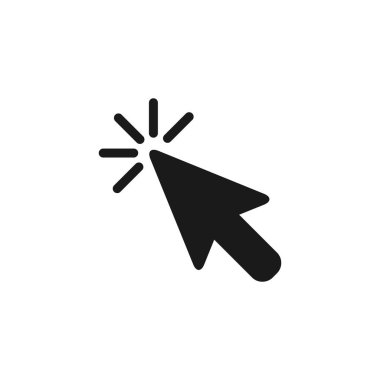Cursor flat icon illustration, click vector symbol isolated on the white background