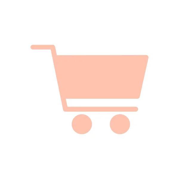 Shopping Cart Basket Flat Vector Icon Illustration Isolated White Background — Stok Vektör
