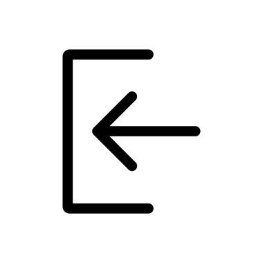 Beyaz arkaplanda izole edilmiş sol düz simge çizimi