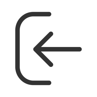 Beyaz arkaplanda izole edilmiş sol düz simge çizimi