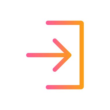 Beyaz arkaplanda izole edilmiş sağ düz simge çizimi