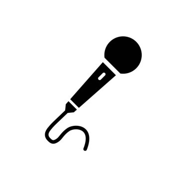 Mikrofon Simgesi Simgesi Düz illüstrasyon, Kabartma biçimi izole