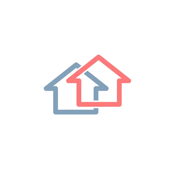 Abstract House Logo Vector Icon Isolated White Background — 스톡 벡터