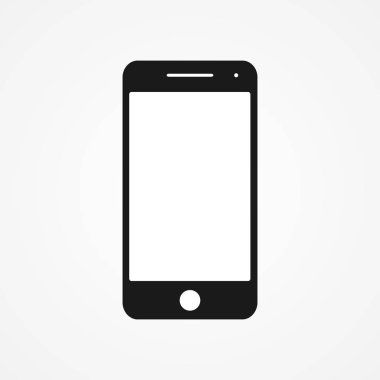 Bir cep telefonu üzerinde beyaz bir arka plan tasarımını harika siluet