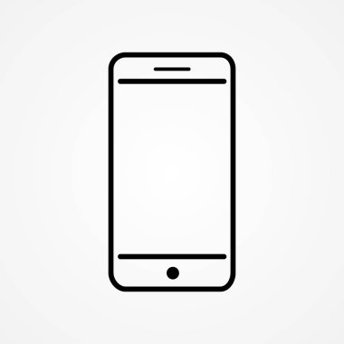 Bir cep telefonu üzerinde beyaz bir arka plan tasarımını harika siluet