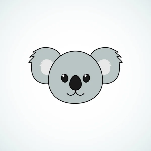 Şirin Koala Yüzü Çizgi Film Simgesi Vektör Illüstrasyonu Izole Edildi — Stok Vektör