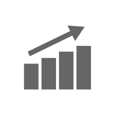 Vektör büyüyen grafik simgesi. Finansal Rapor vektör simgesi beyaz arkaplanda izole edildi.