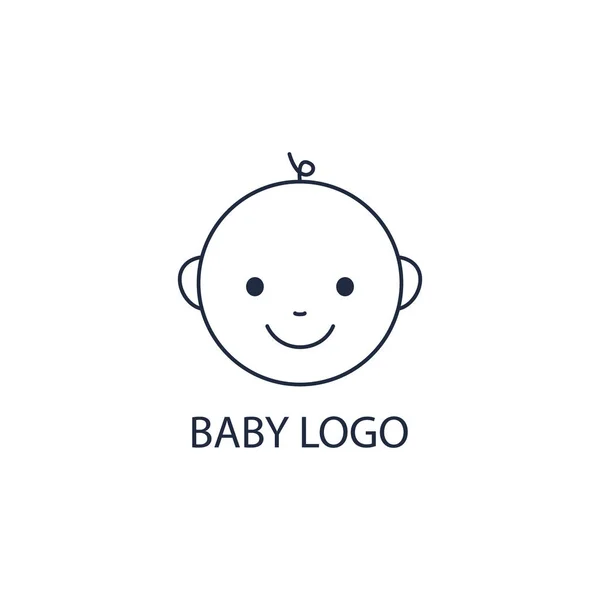 Ilustración Del Vector Del Logotipo Del Bebé Icono Cabeza Niño — Vector de stock