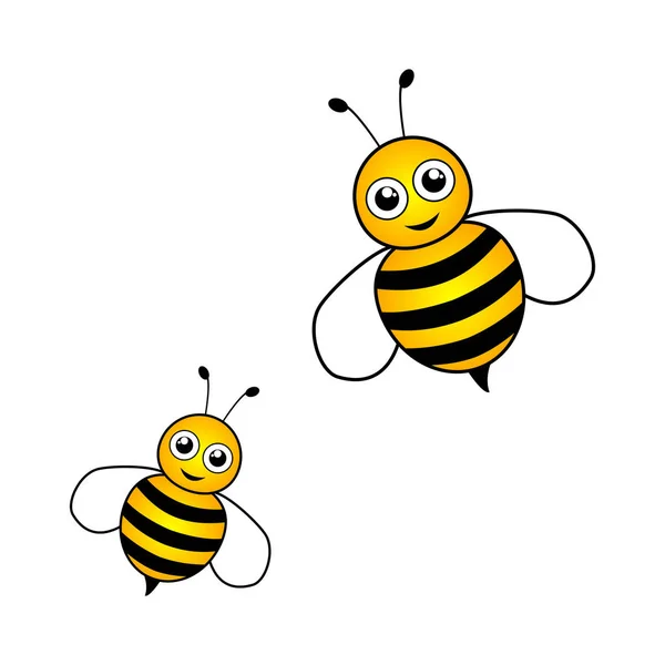 Abejas Miel Aisladas Sobre Fondo Blanco — Vector de stock