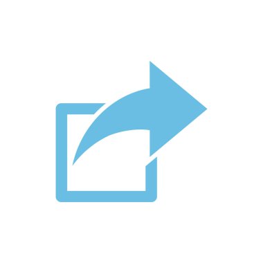 Beyaz arkaplanda izole edilmiş ok simgesini paylaş