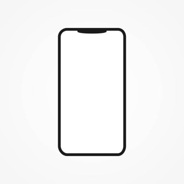 Bir cep telefonu üzerinde beyaz bir arka plan tasarımını harika siluet