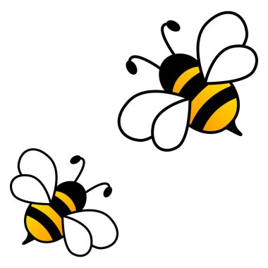 Beyaz arka plan üzerinde izole bal arıları