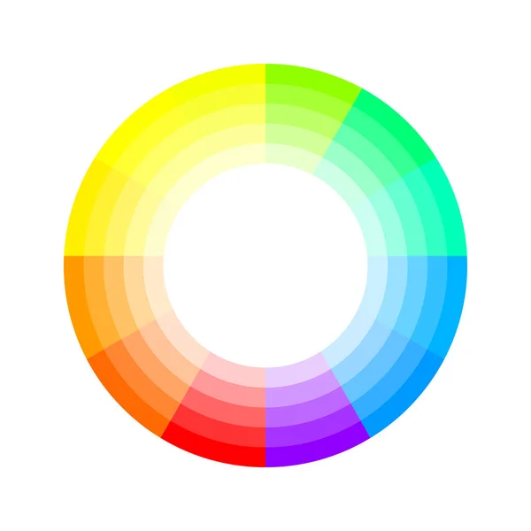 Rueda Color Icono Vector Plano Para Dibujo Contraste Color Aplicaciones — Archivo Imágenes Vectoriales