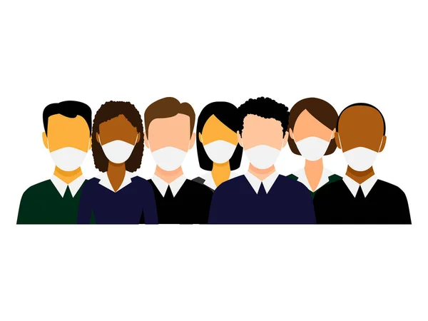 People Wearing Face Masks Air Pollution Contaminated Air World Pollution Vector Graphics