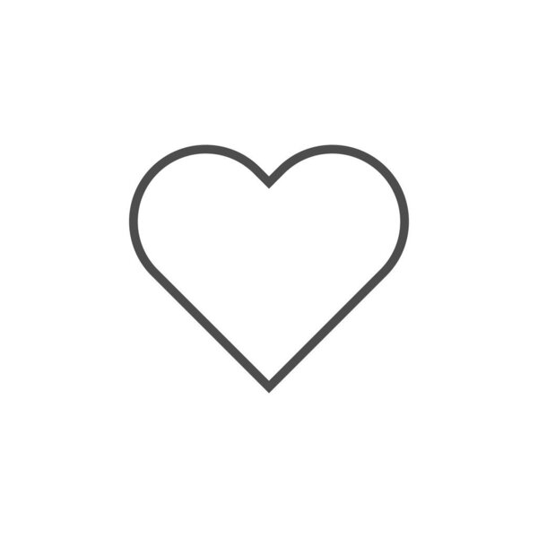 Heart outline vector icon. Vector cartoon flat love symbol isolated on the white background