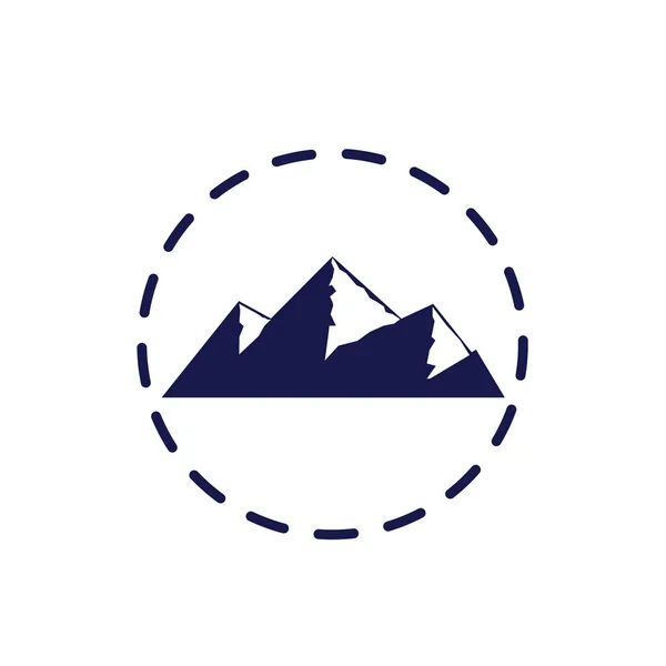 Mountain Datar Logo Ilustrasi Keuntungan Vektor Simbol Terisolasi Pada Putih - Stok Vektor