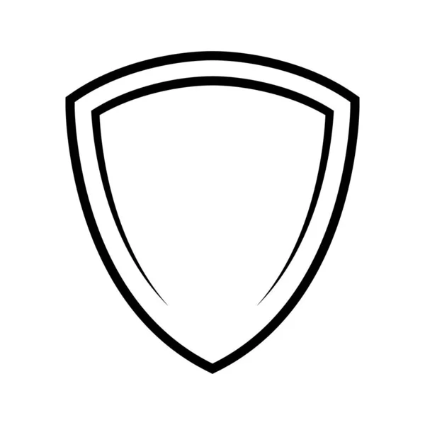 シールドロゴテンプレートフラットイラスト黒と白の色でシールドアイコン セキュリティと白い上に隔離された保護シンボル — ストックベクタ