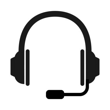 Simgeyi destekle. Basit vektör çizimi. Kulaklık desteği simgesi beyaz arkaplanda izole edildi