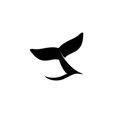 Balina kuyruğu ikonu vektör çizimi, balina kuyruğu işareti beyaz arkaplanda izole.